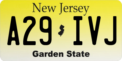 NJ license plate A29IVJ