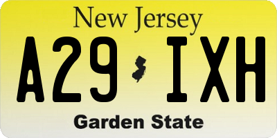 NJ license plate A29IXH