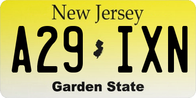 NJ license plate A29IXN