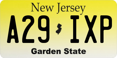 NJ license plate A29IXP