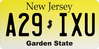 NJ license plate A29IXU