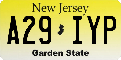 NJ license plate A29IYP
