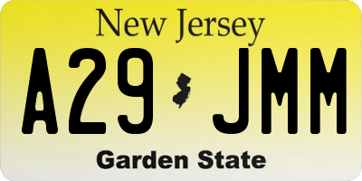 NJ license plate A29JMM