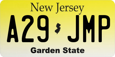 NJ license plate A29JMP