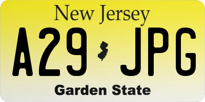 NJ license plate A29JPG