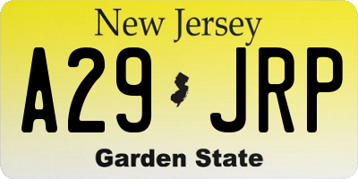 NJ license plate A29JRP