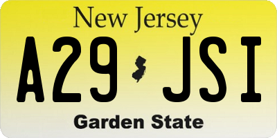 NJ license plate A29JSI