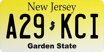 NJ license plate A29KCI