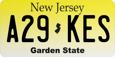 NJ license plate A29KES