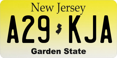 NJ license plate A29KJA