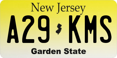 NJ license plate A29KMS