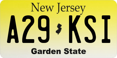 NJ license plate A29KSI