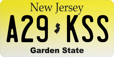 NJ license plate A29KSS