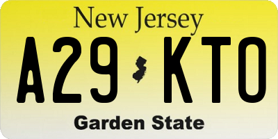 NJ license plate A29KTO