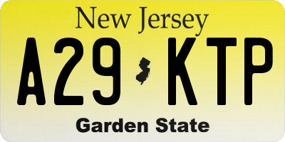 NJ license plate A29KTP