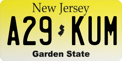 NJ license plate A29KUM
