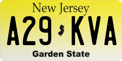 NJ license plate A29KVA