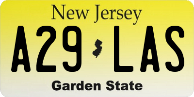 NJ license plate A29LAS