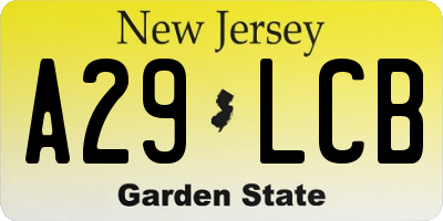 NJ license plate A29LCB