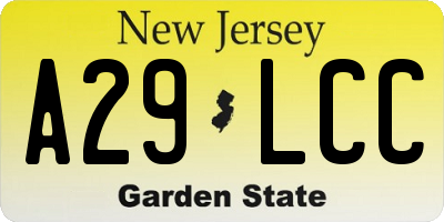 NJ license plate A29LCC