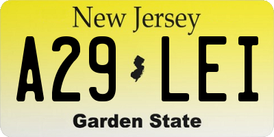 NJ license plate A29LEI