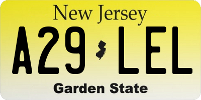 NJ license plate A29LEL