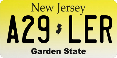 NJ license plate A29LER