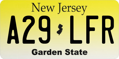 NJ license plate A29LFR