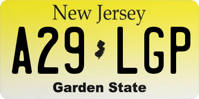 NJ license plate A29LGP