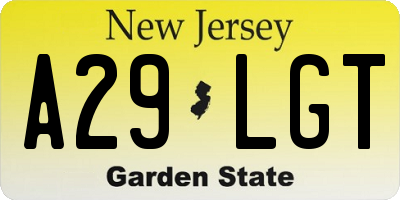 NJ license plate A29LGT