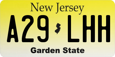 NJ license plate A29LHH