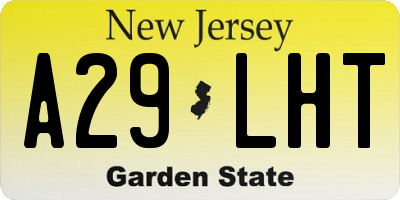 NJ license plate A29LHT
