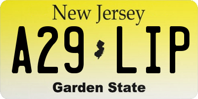 NJ license plate A29LIP