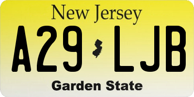 NJ license plate A29LJB