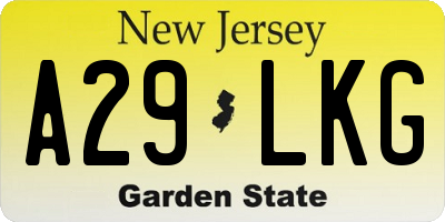 NJ license plate A29LKG