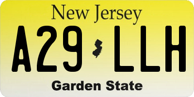 NJ license plate A29LLH
