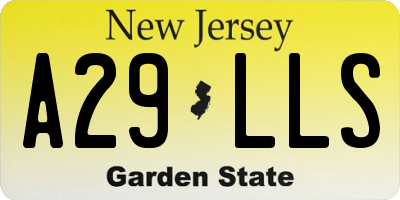 NJ license plate A29LLS