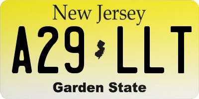 NJ license plate A29LLT