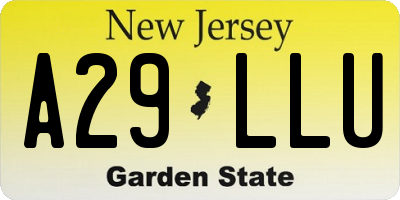 NJ license plate A29LLU