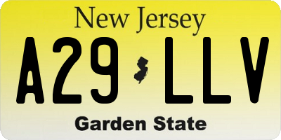 NJ license plate A29LLV