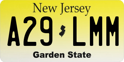 NJ license plate A29LMM