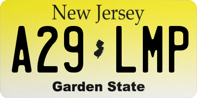 NJ license plate A29LMP