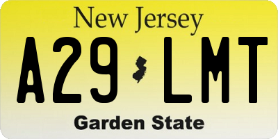 NJ license plate A29LMT