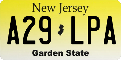 NJ license plate A29LPA