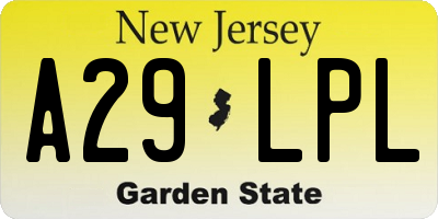 NJ license plate A29LPL