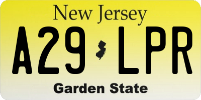 NJ license plate A29LPR