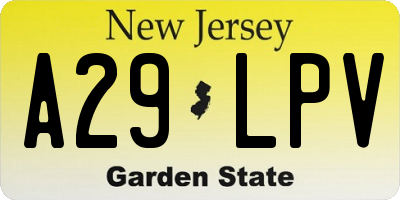 NJ license plate A29LPV