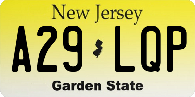 NJ license plate A29LQP