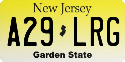 NJ license plate A29LRG