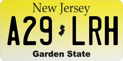 NJ license plate A29LRH